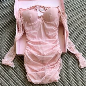 Elegant Oh Polly blush colored St. Germaine Dress